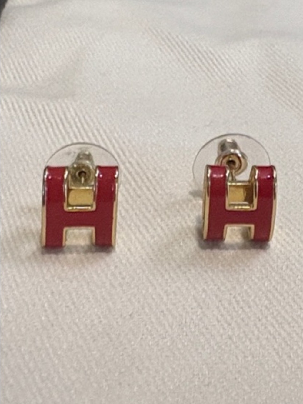 Gold-Tone Red 'Stud Earrings